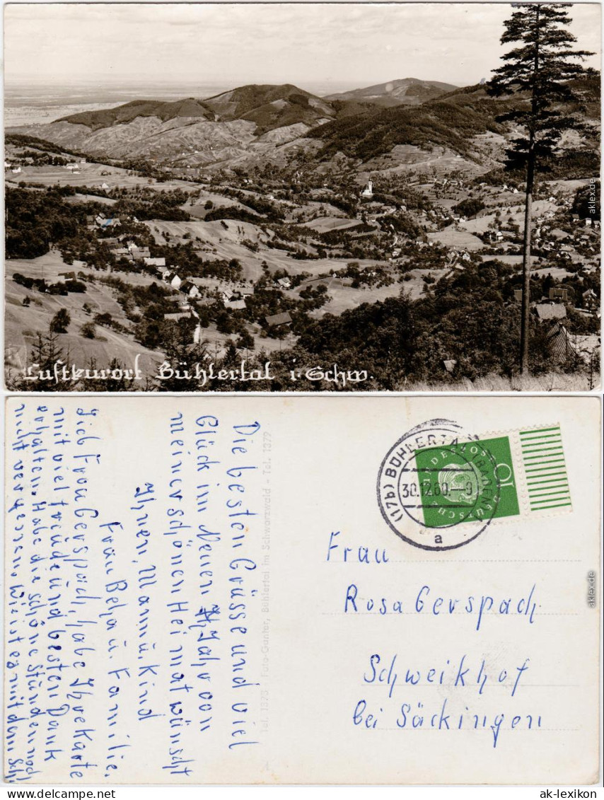 Bühlertal Panorama Foto Ansichtskarte 1960 - Buehlertal