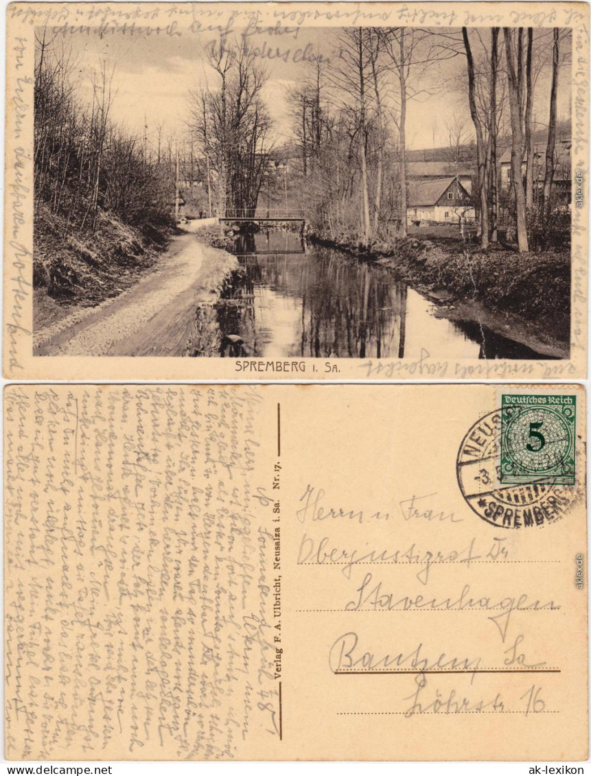 Neusalza-Spremberg Nowosólc Flußpartie - Brücke Und Stadt 1924  - Neusalza-Spremberg