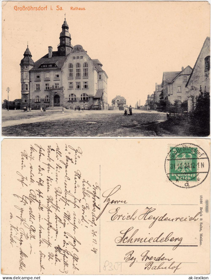 Großröhrsdorf Straßenpartie Am Rathaus B Pulsnitz Radeberg 1926 - Grossroehrsdorf