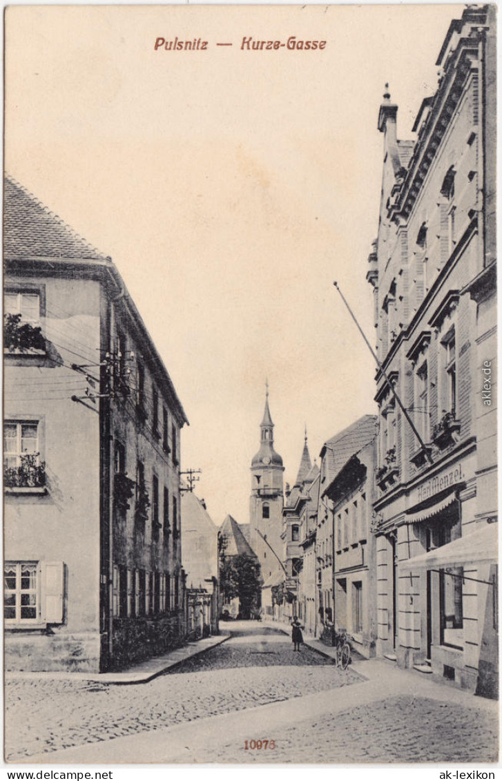 Pulsnitz Kurze Gasse Ansichskarte Oberlausitz B Kamenz 1914 - Pulsnitz