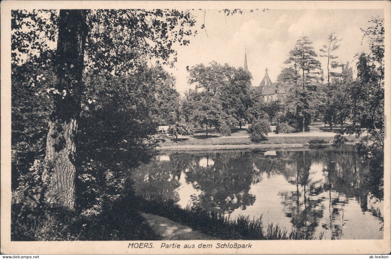 Moers Partie Nach Dem Schloßpark Ansichtskarte 1923 - Mörs