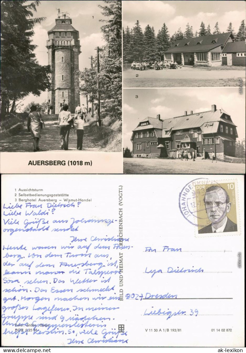 Auersberg (Erzgebirge)  Selbstbedienungsgaststätte,   Wismut-Handel 1981 - Eibenstock