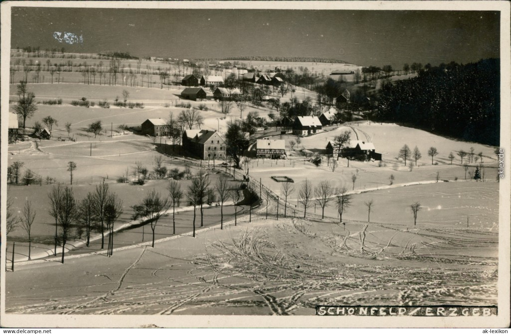 Ansichtskarte Schönfeld Dippoldiswalde Winterpartie Im Dorf 1930 - Schmiedeberg (Erzgeb.)