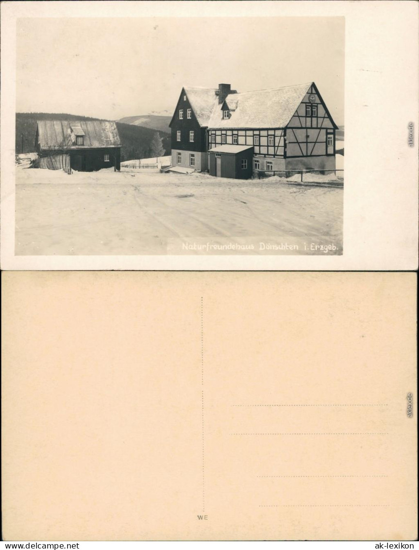 Dönschten Dippoldiswalde Partie Am Naturfreundehaus Im Winter Erzgebirge 1930 - Schmiedeberg (Erzgeb.)