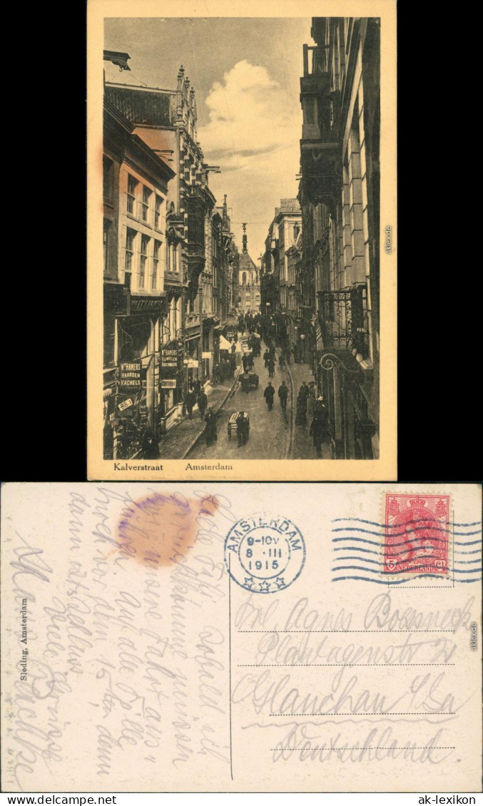 Ansichtskarte Amsterdam Amsterdam Kalverstraat - Belebt 1915  - Amsterdam