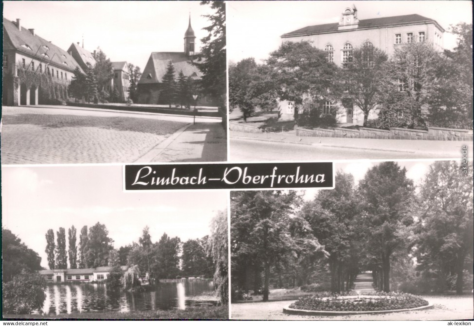 Limbach-Oberfrohna Stadtteilansichten: Park, Teich, Kirche 1979 - Limbach-Oberfrohna