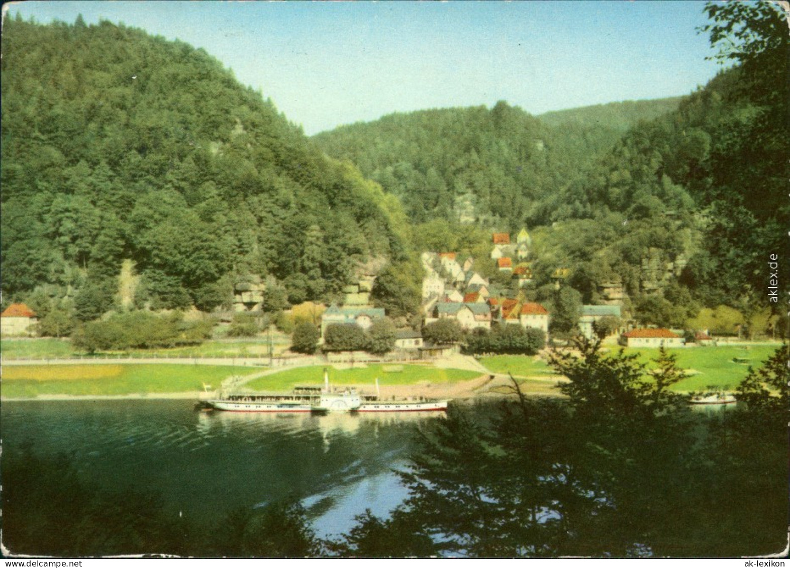 Ansichtskarte Schmilka Panorama-Ansicht Mit Elbdampfer 1968 - Schmilka