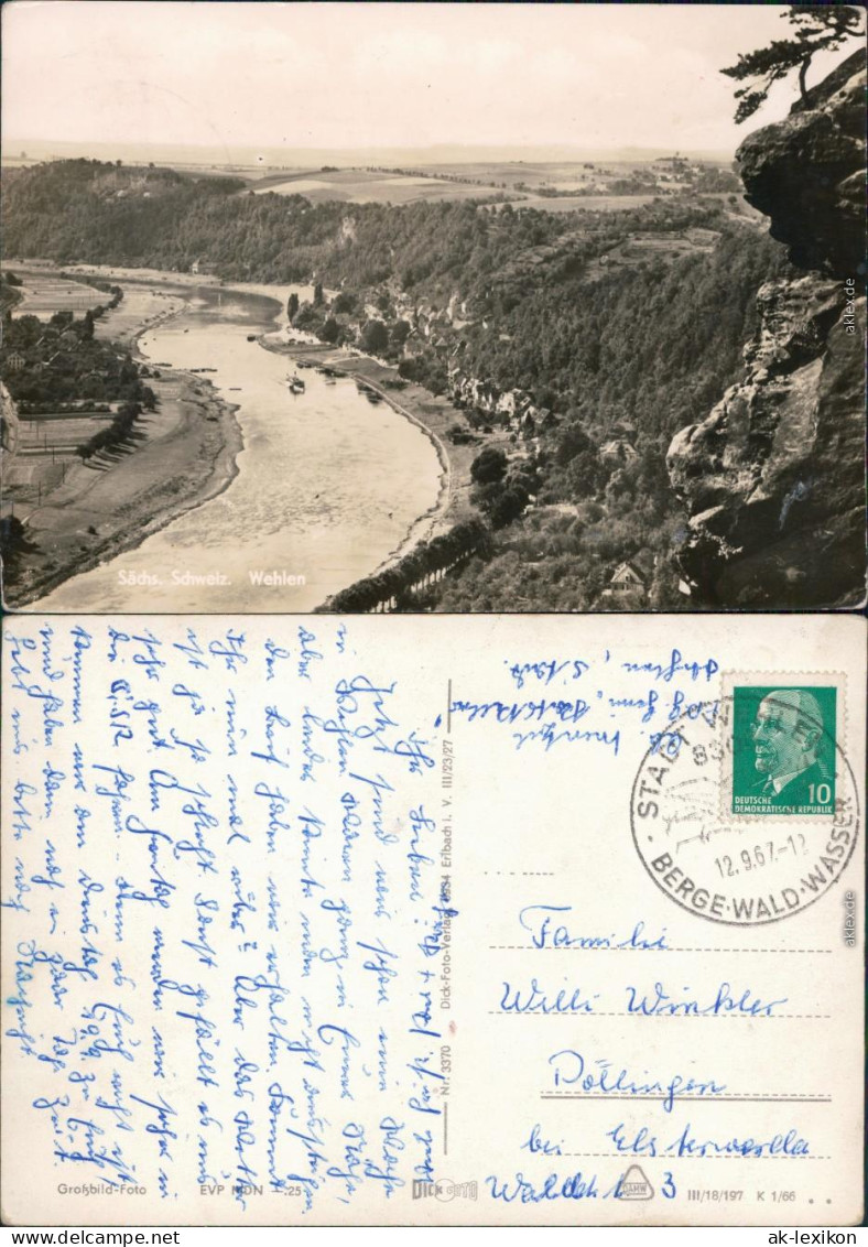 Ansichtskarte Wehlen Panorama-Ansicht 1967 - Wehlen
