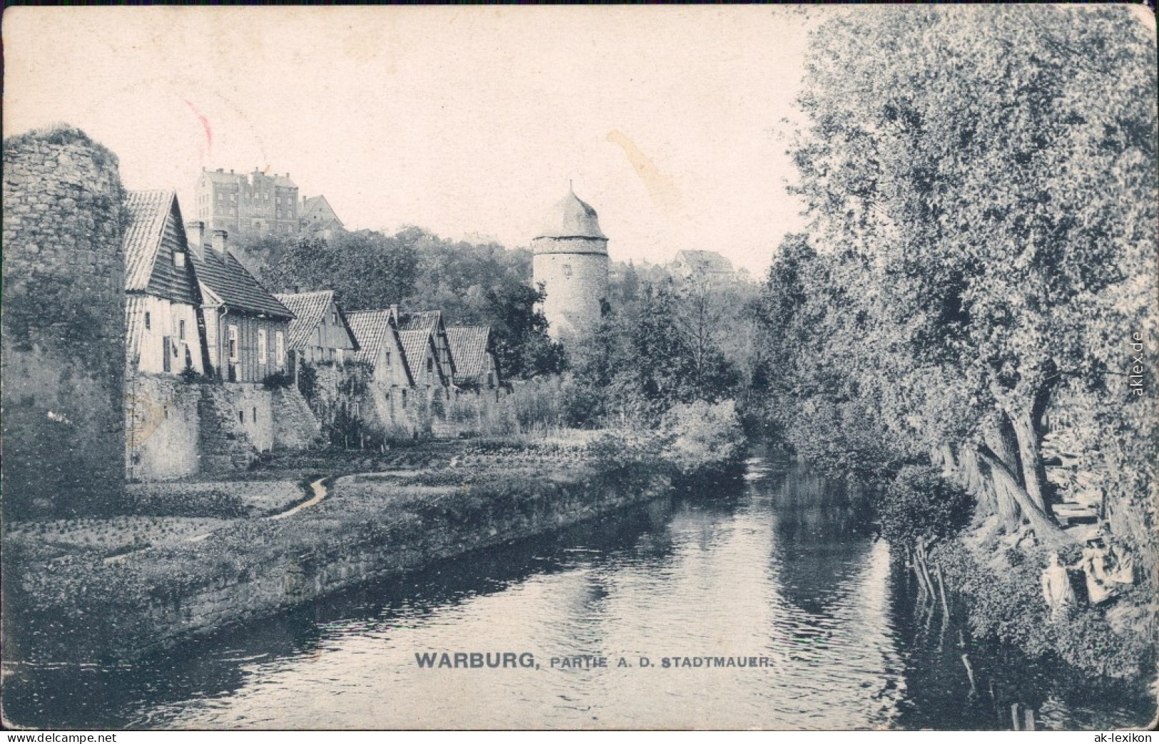 Warburg Partie An Der Stadtmauer Ansichtskarte  1908 - Warburg