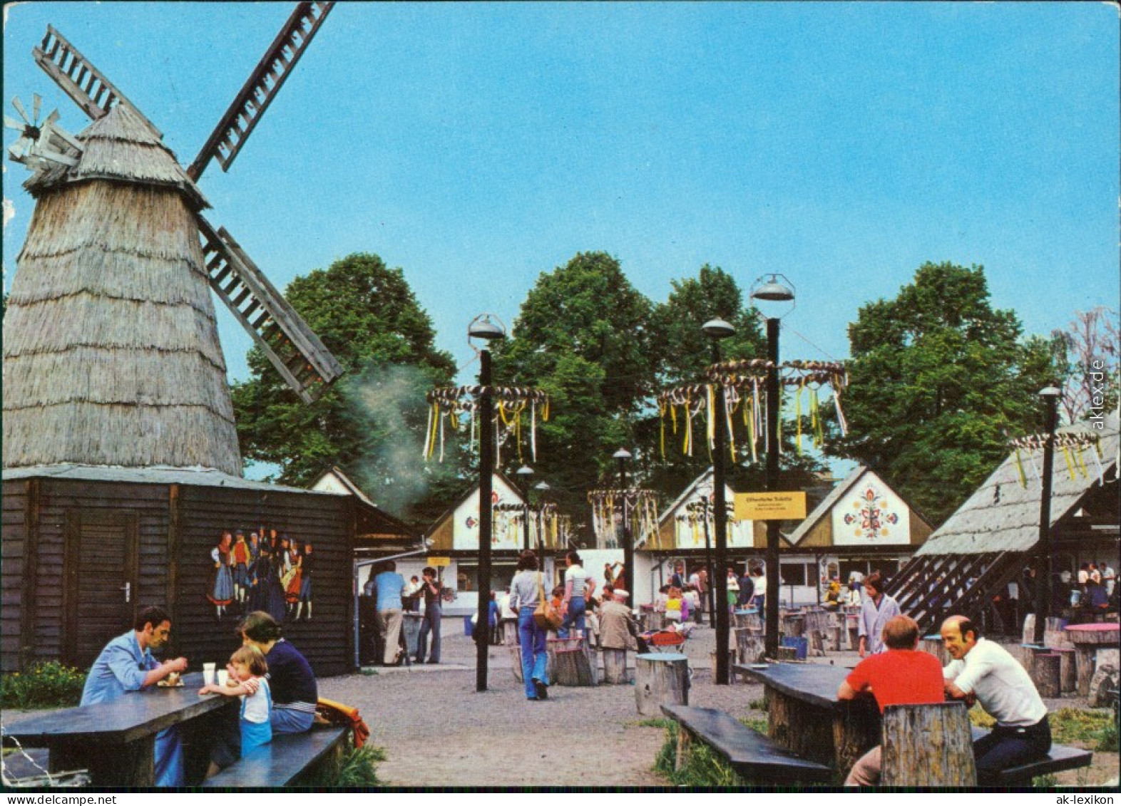 Ansichtskarte Köpenick-Berlin Mecklenburger Dorf, Windmühle, Imbiss 1981 - Koepenick