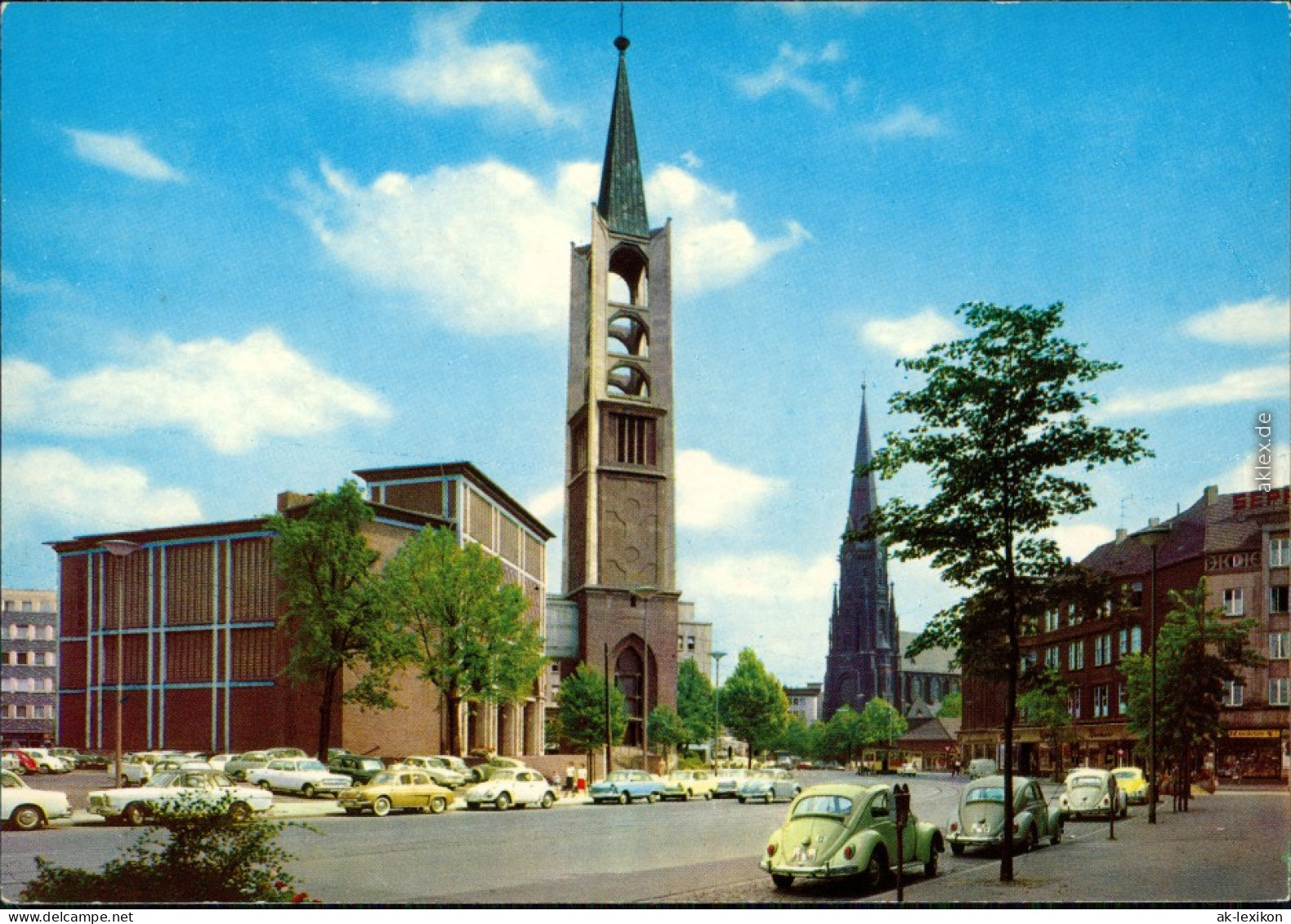 Gelsenkirchen Straßenpartie - Altstadtkirche Und Probsteikirche 1973 - Gelsenkirchen