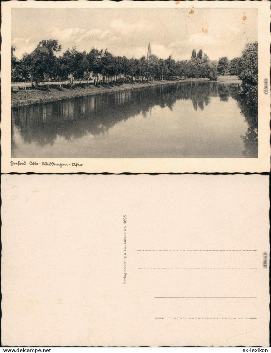 Ansichtskarte Herford Uferpartie - Uferpromenade 1933  - Herford
