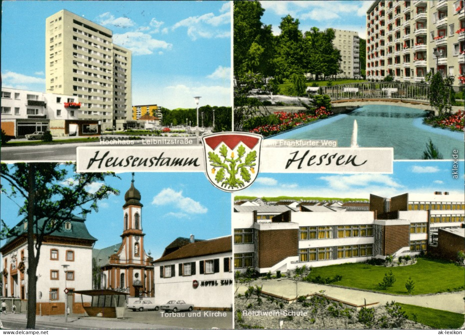 Heusenstamm Hochhaus - Leibnitzstraße, Frankfurter Weg, Torbau Und Kirche,1971 - Heusenstamm