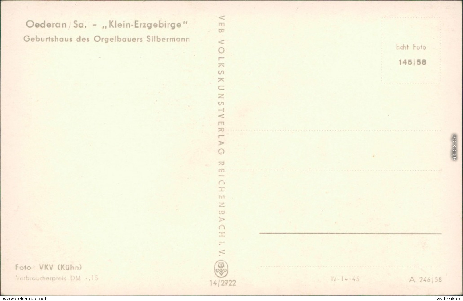 Oederan Miniaturpark Klein-Erzgebirge Orgelbauers Silbermann 1958 - Oederan