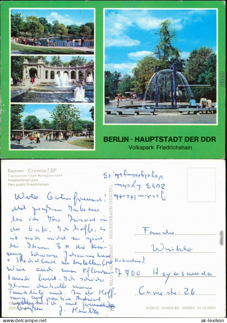 Ansichtskarte Friedrichshain Berlin Volkspark G1983 - Friedrichshain