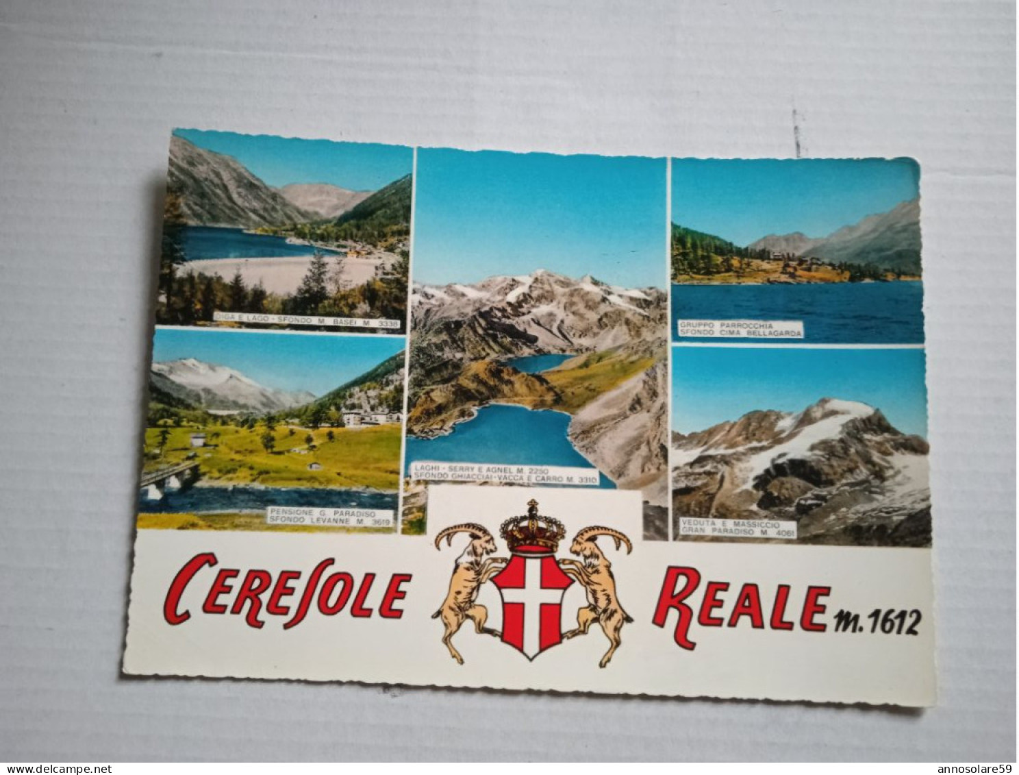 CARTOLINA: SALUTI DA CERESOLE REALE Mt. 1612 - VEDUTE - F/G - COLORI - VIAGGIATA - LEGGI - Rivoli