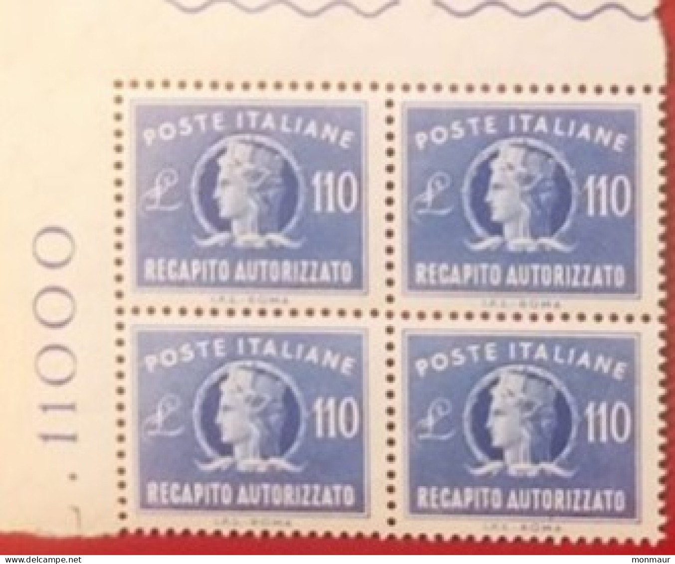 ITALIA 1965  RECAPITO AUTORIZZATO LIRE 110 - 1961-70: Mint/hinged