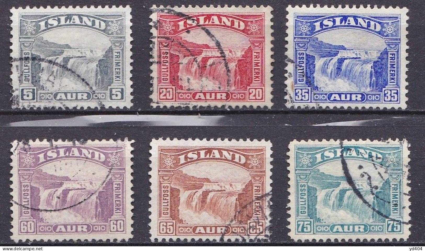 IS021 – ISLANDE – ICELAND – 1931/32 – GULLFOSS – SG # 195/200 USED 57 € - Usados