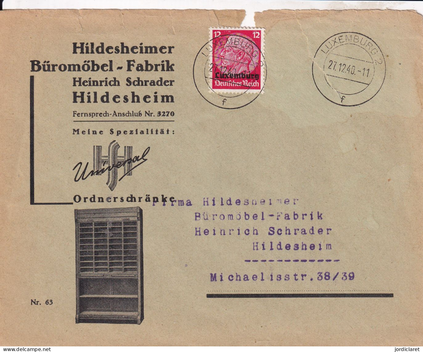 LETTER   1940 - 1940-1944 Occupation Allemande