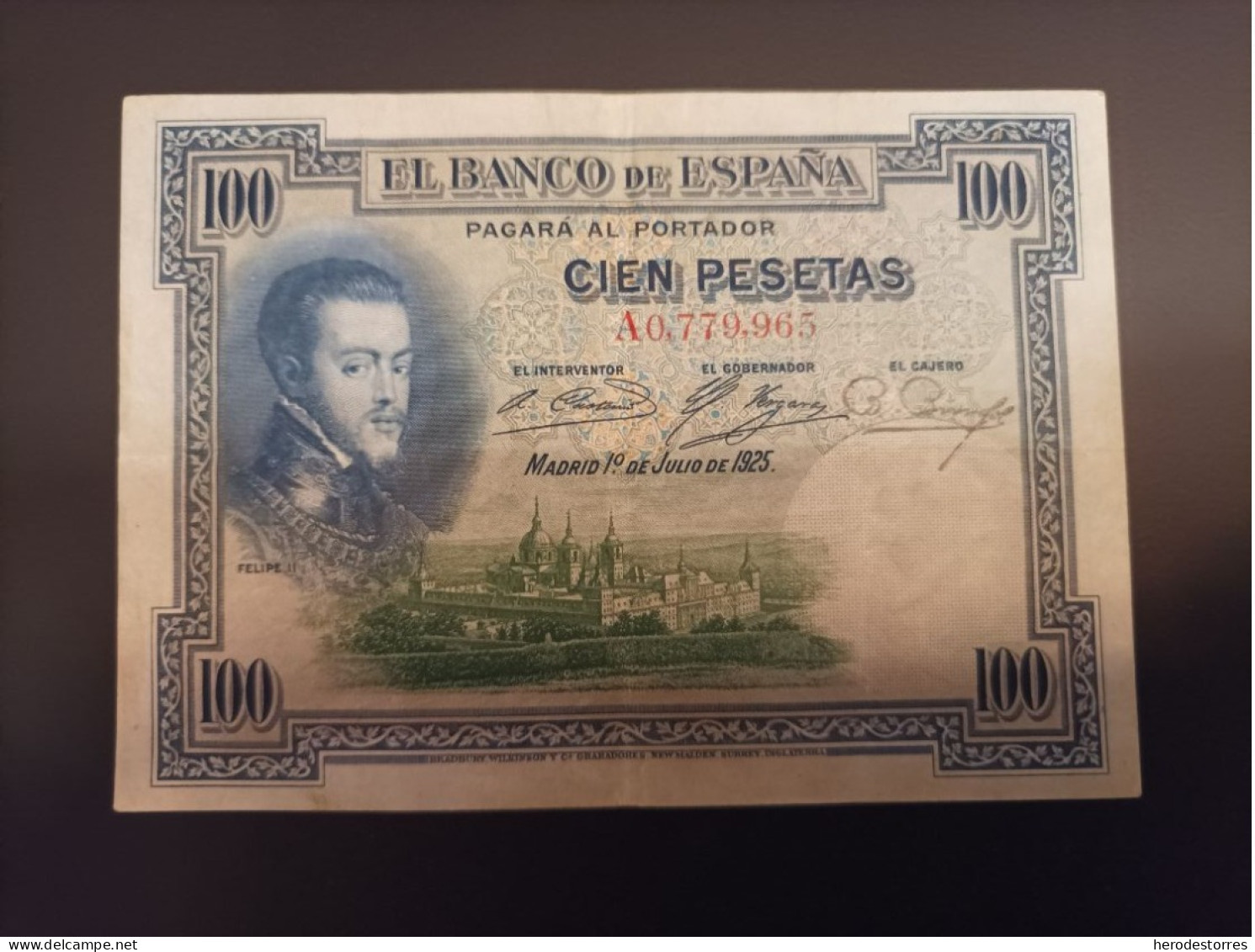 100 Pesetas 1925 Serie A, Nº Bajo - 100 Pesetas