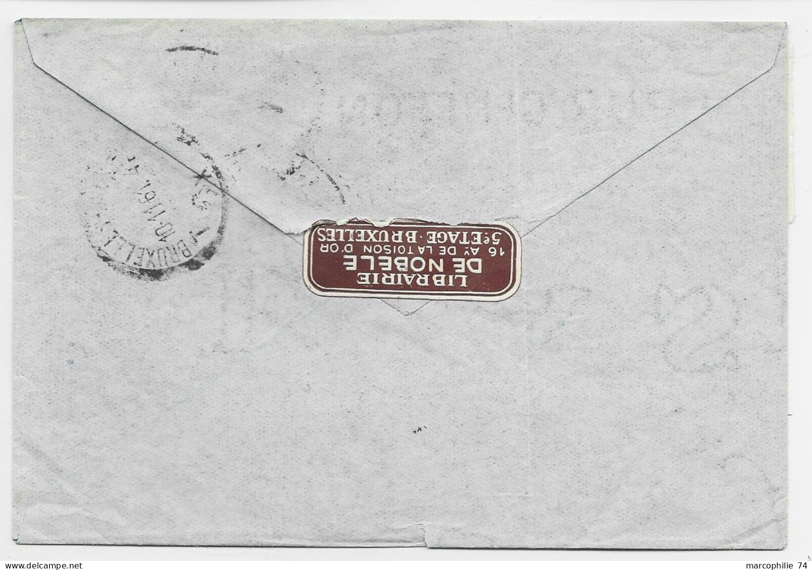 BELGIQUE  SURTAXE 40C RHINOCEROS + 6FR ELAN + LION 2FR+3FR+5FR LETTRE COCVER IXELLES 1961 TO SUISSE - Storia Postale