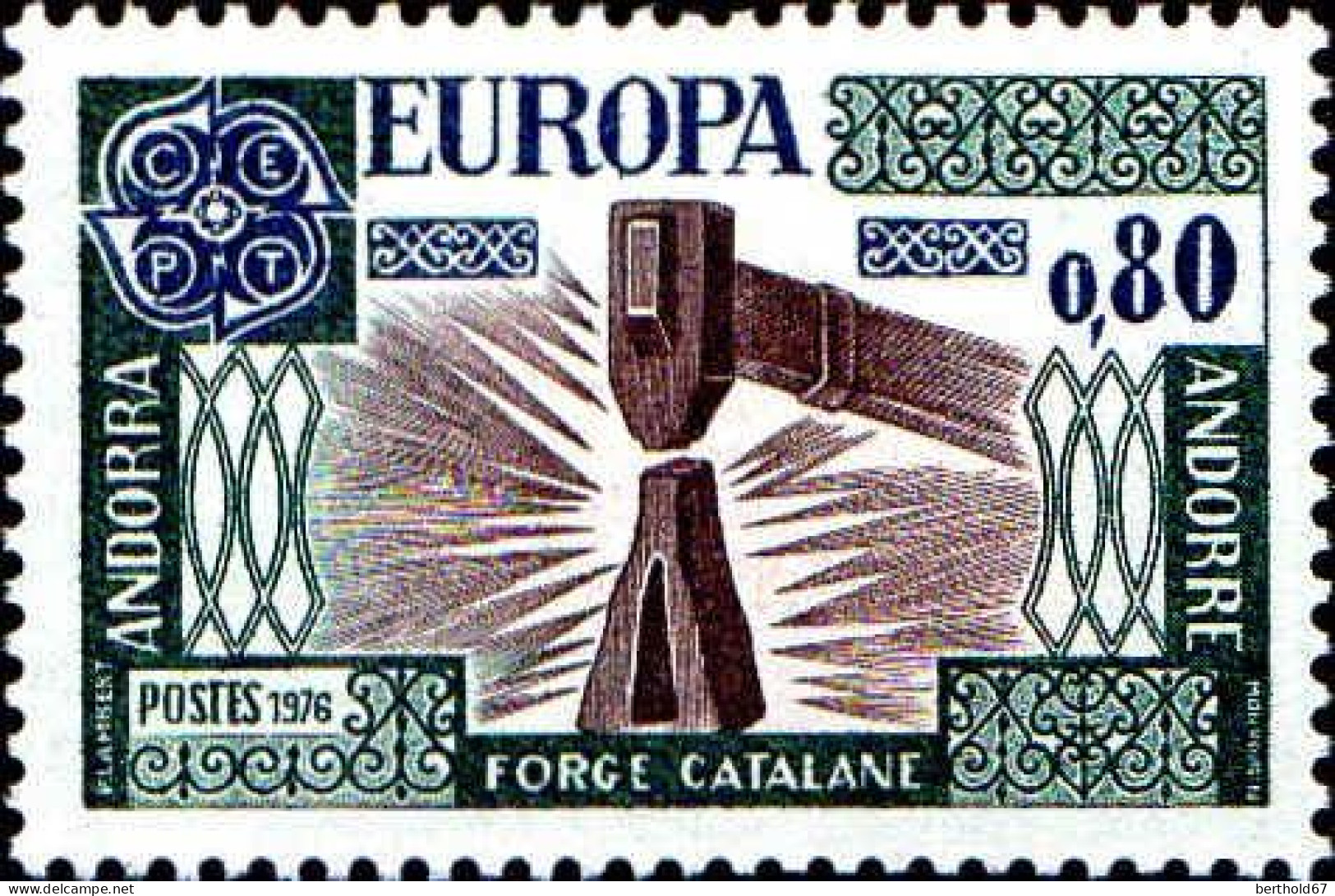 Andorre (F) Poste N** Yv:253 Mi:274 Europa Cept Forge Catalane - 1976