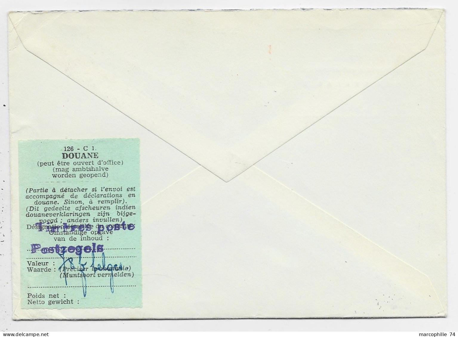 BELGIQUE  SURTAXE 6FRX2+3FRX2 LETTRE COVER REC BRUXELLES 25.8.1964 TO SUISSE + ETIQUETTE DOUANE AU DOS - Covers & Documents