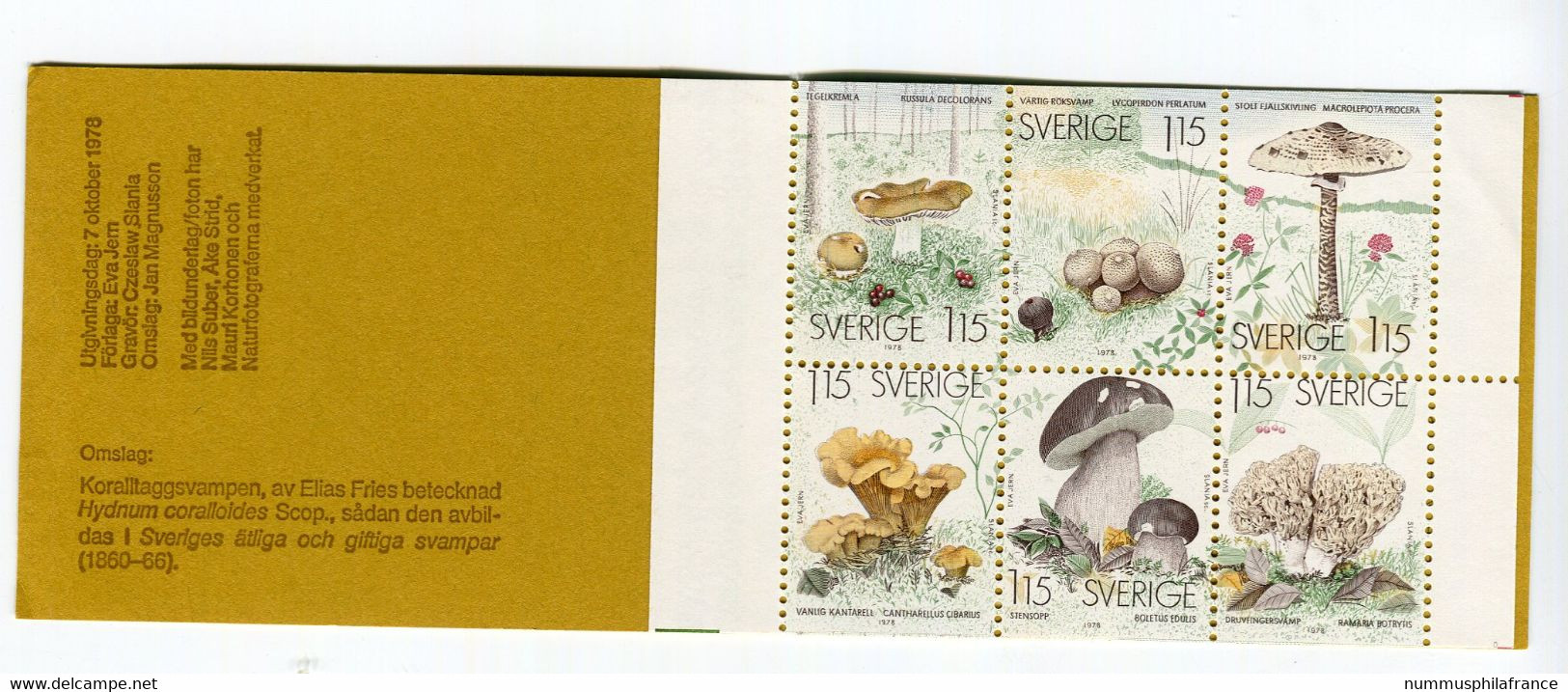 Suède 1978 - Mi. N. MH-69 - Champignons - 1951-80