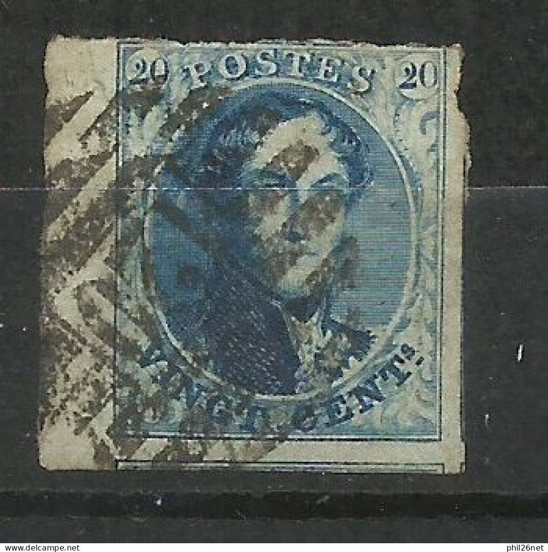 Belgique  N° 4  Bord De Feuille Oblitéré   B/TB       Voir  Scans     Soldes ! ! ! - 1849-1850 Medaglioni (3/5)