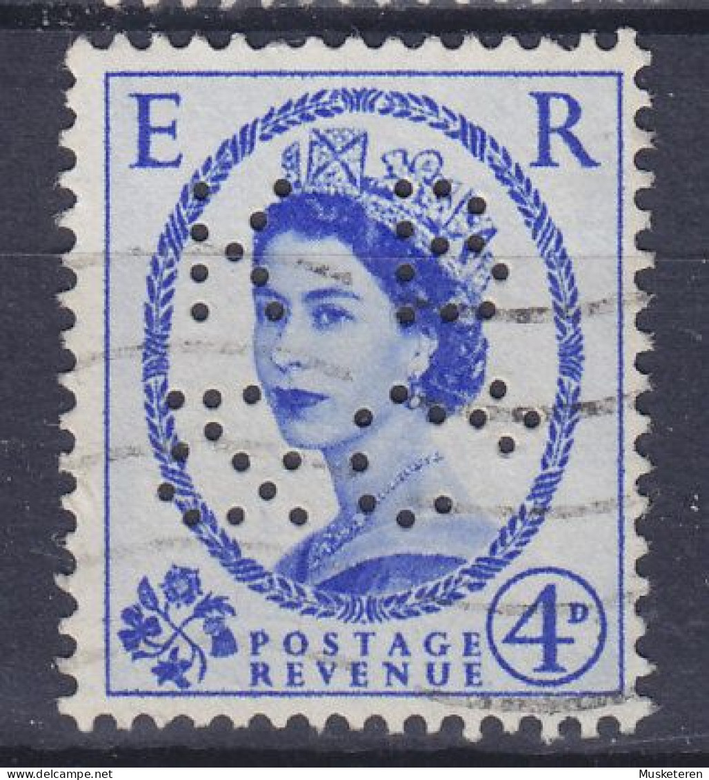 Great Britain Perfin Perforé Lochung  'KB&Co.' 1953 Mi. 263 X, QEII. (2 Scans) - Gezähnt (perforiert)