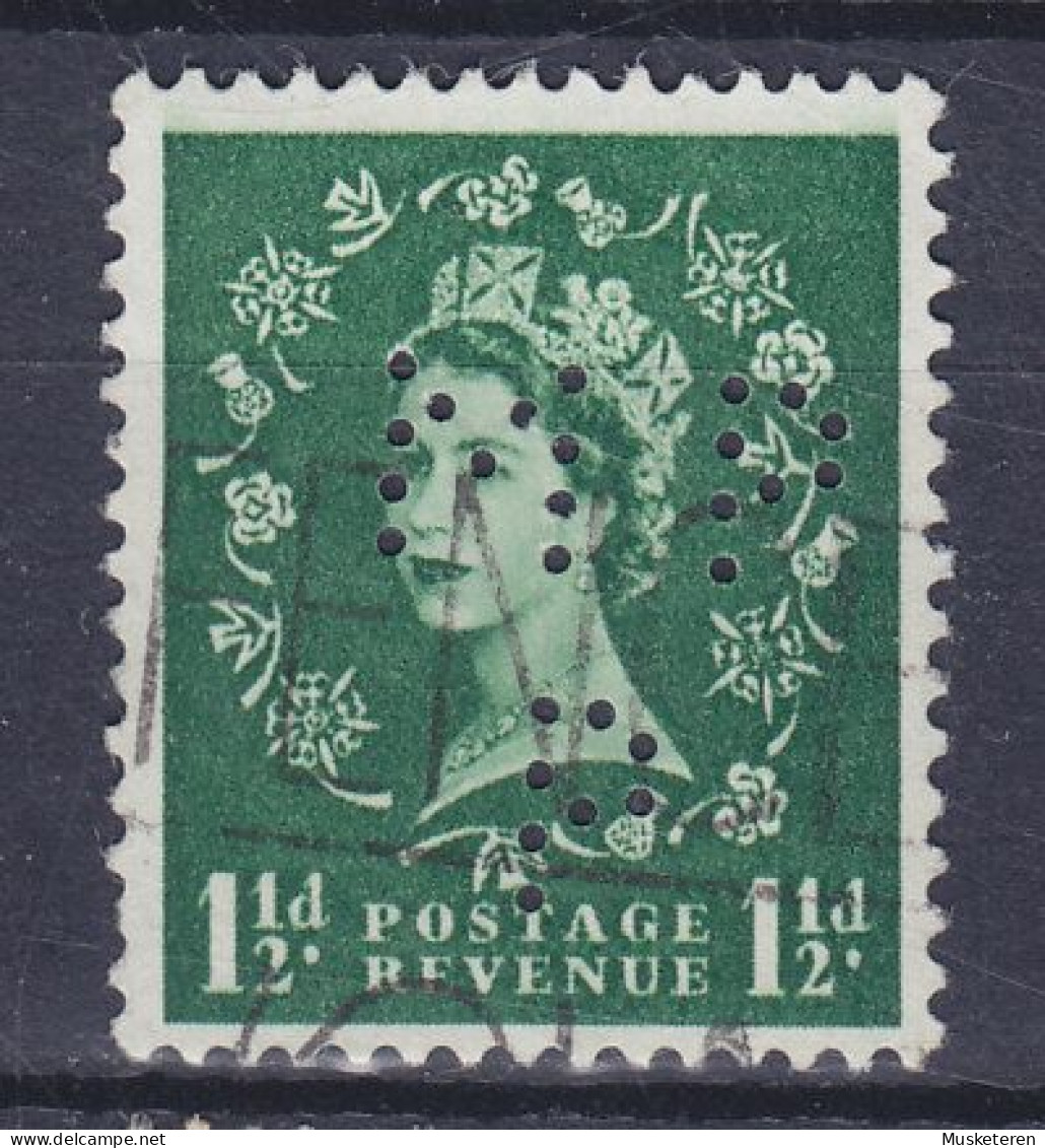 Great Britain Perfin Perforé Lochung  'MPP' 1952 Mi. 259 X, QEII. (2 Scans) - Perforadas