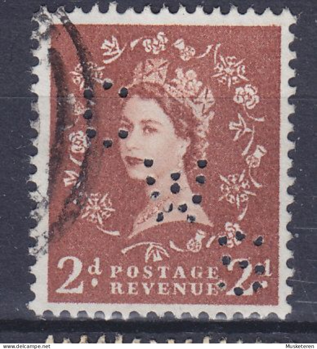 Great Britain Perfin Perforé Lochung  'CWS' 1958 Mi. 321 X X, QEII. (2 Scans) - Perfins