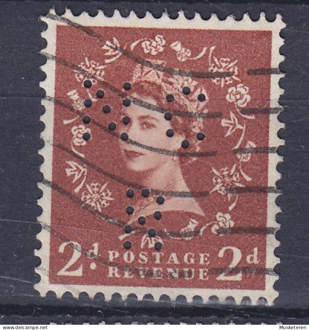 Great Britain Perfin Perforé Lochung  'NCR' 1958 Mi. 321 X X, QEII. (2 Scans) - Perfins