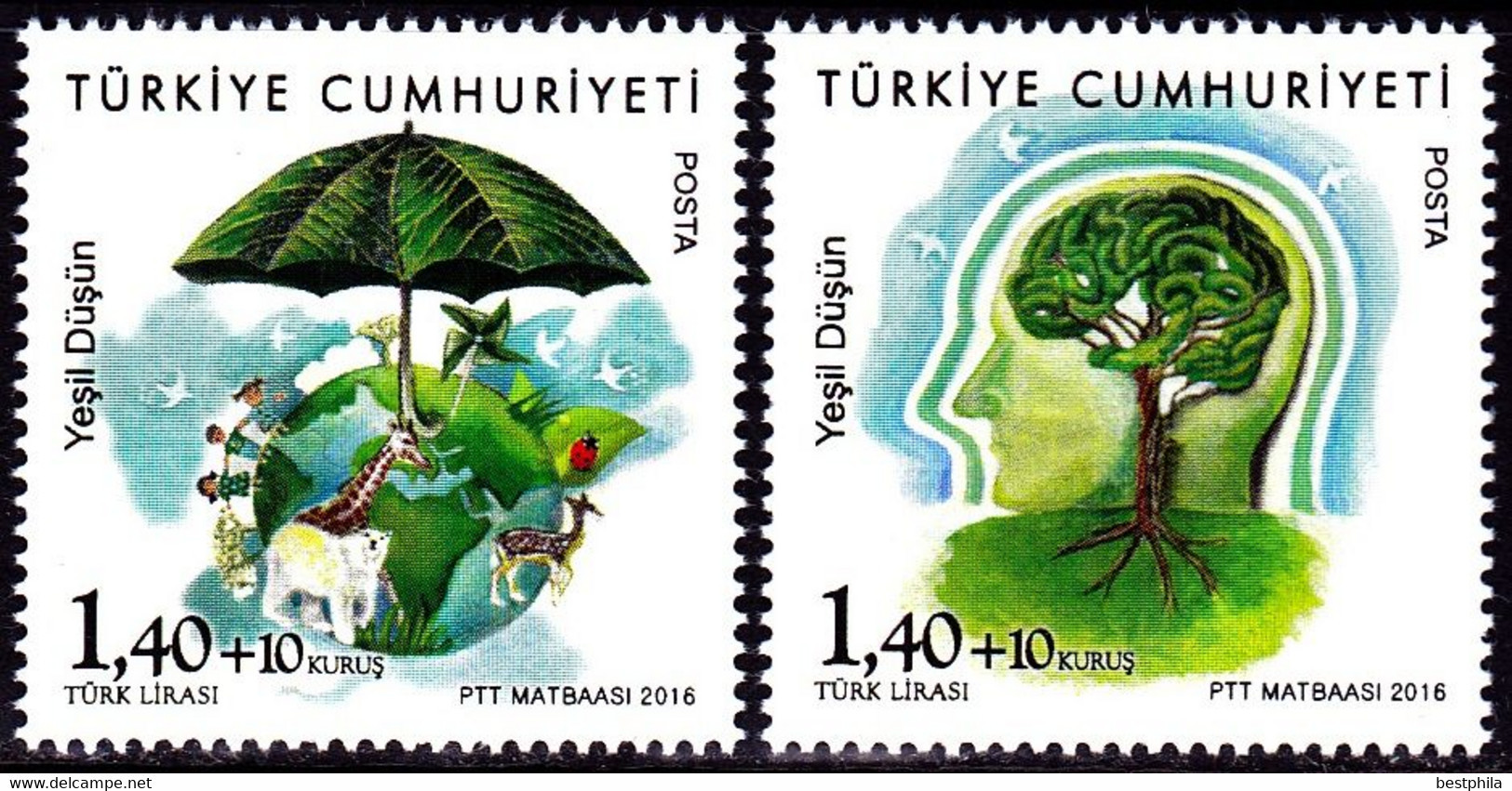 Europa Cept - 2016 - Turkey, Türkei - (Think Green) ** MNH - 2016