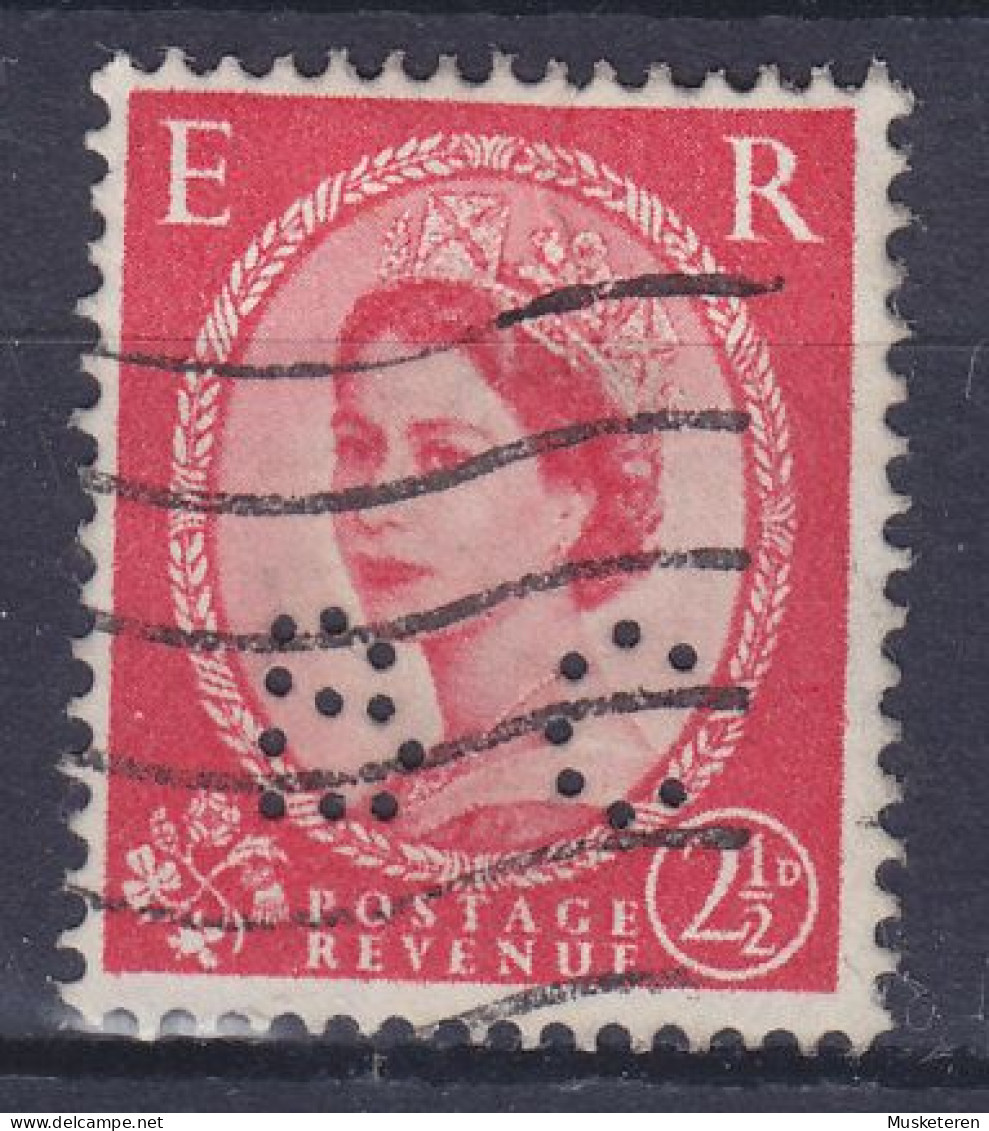 Great Britain Perfin Perforé Lochung 'BC' 1958 Mi. 322 X X, QEII. (2 Scans) - Perfin