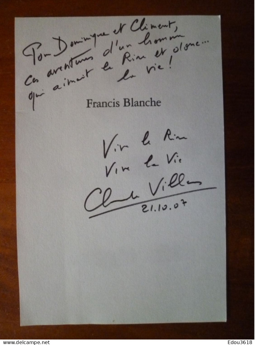 Dédicace Signature Autographe Original Claude Villers (1944 - 2023) Journaliste Homme De Radio Et De Télévision * - Televisie & Internet