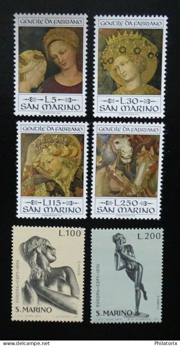 San Marino Mi 1055-1058 + 1067-1068 ** , Europa-CEPT / Gemälde - Unused Stamps