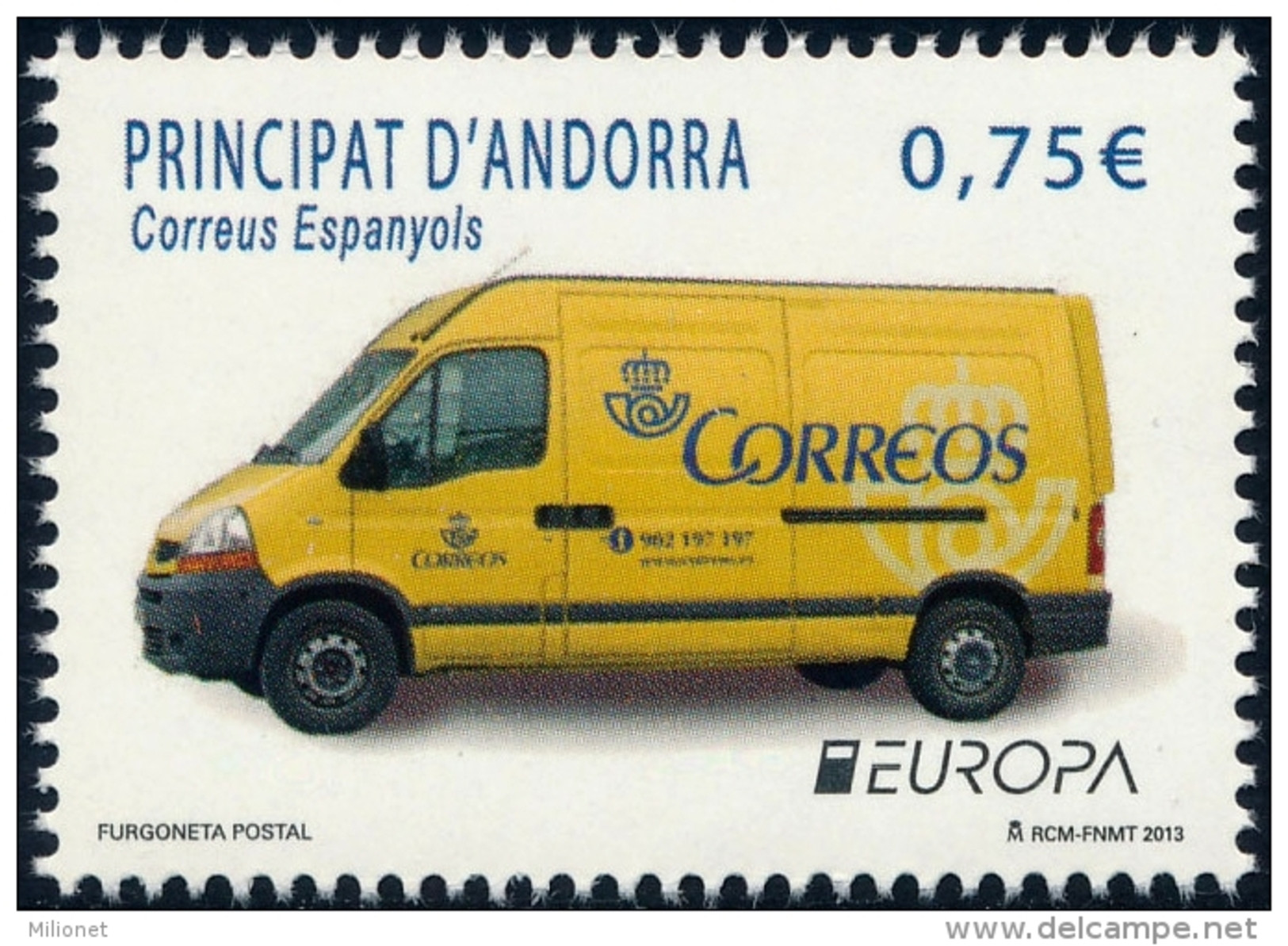 SALE!!! SPANISH ANDORRA ESPAÑOLA 2013 EUROPA CEPT POSTAL VEHICLES 1 Stamp Set MNH ** - 2013