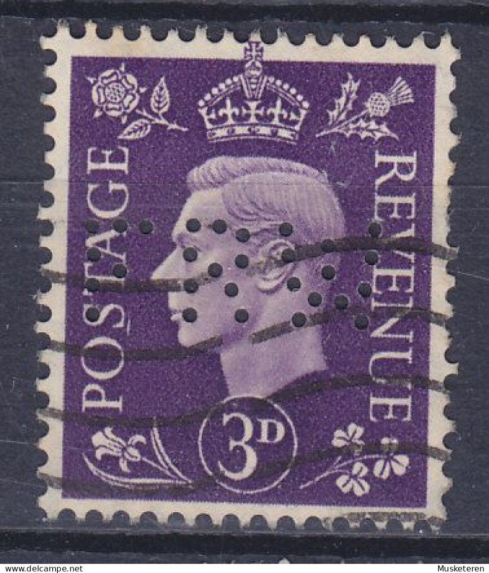 Great Britain Perfin Perforé Lochung 'FRW' 1938 Mi. 203 X, GV. (2 Scans) - Perfins