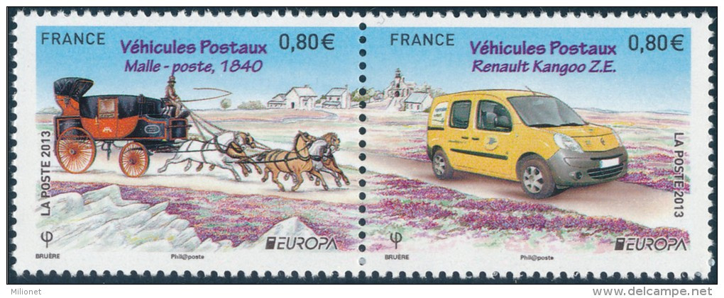 SALE!!! FRANCIA FRANCE FRANKREICH 2013 EUROPA CEPT POSTAL VEHICLES 2 Stamps Set Se-tenant MNH ** - 2013