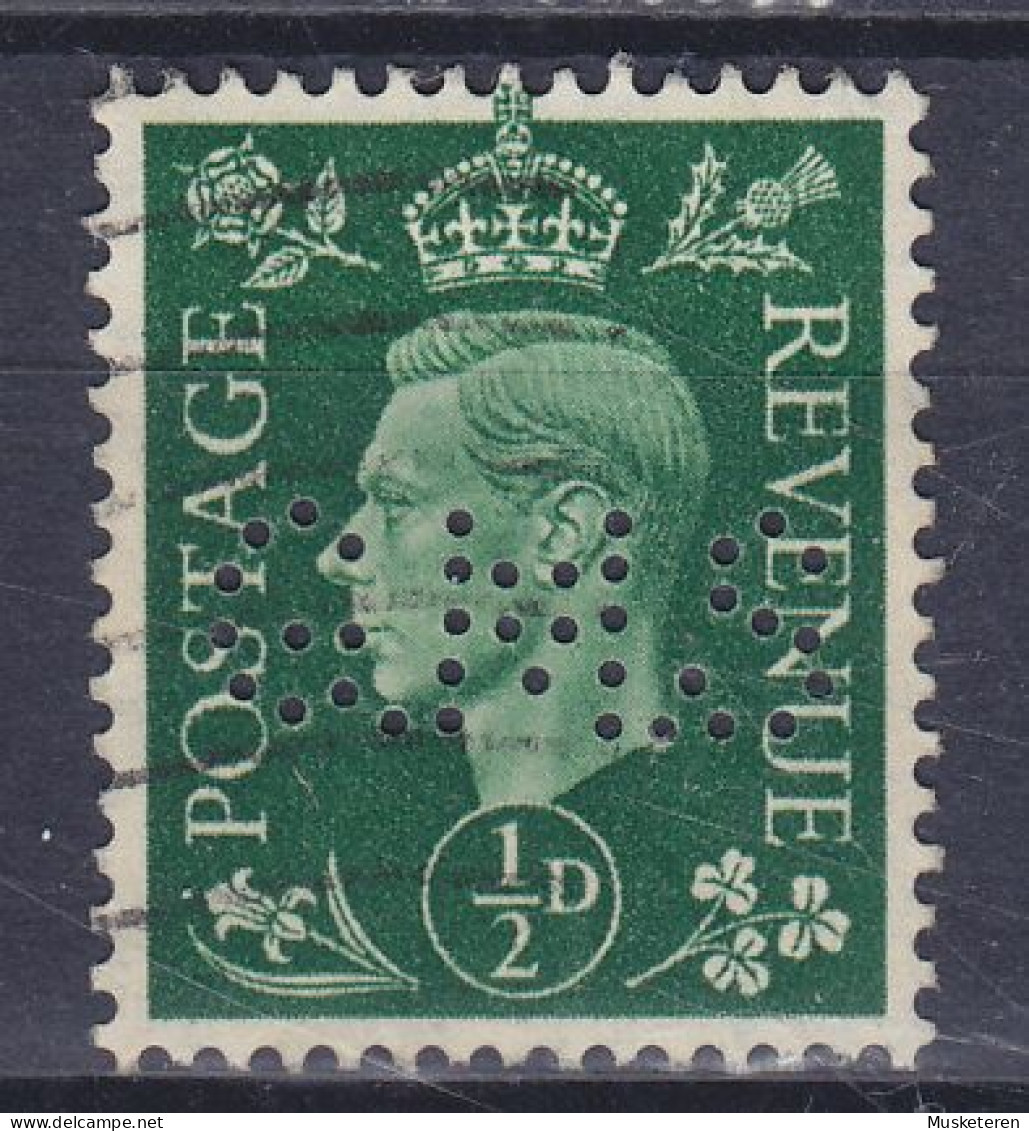 Great Britain Perfin Perforé Lochung 'G.M.S' 1937 Mi. 198 X, GV. (2 Scans) - Perfin