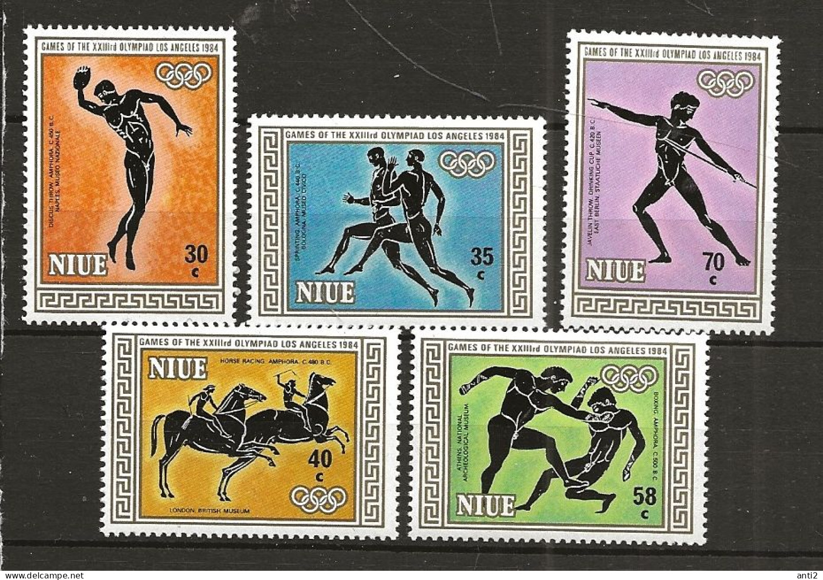 Niue 1984  Olympic Summer Games, Los Angeles,  Mi  570-574 MNH(**) - Niue