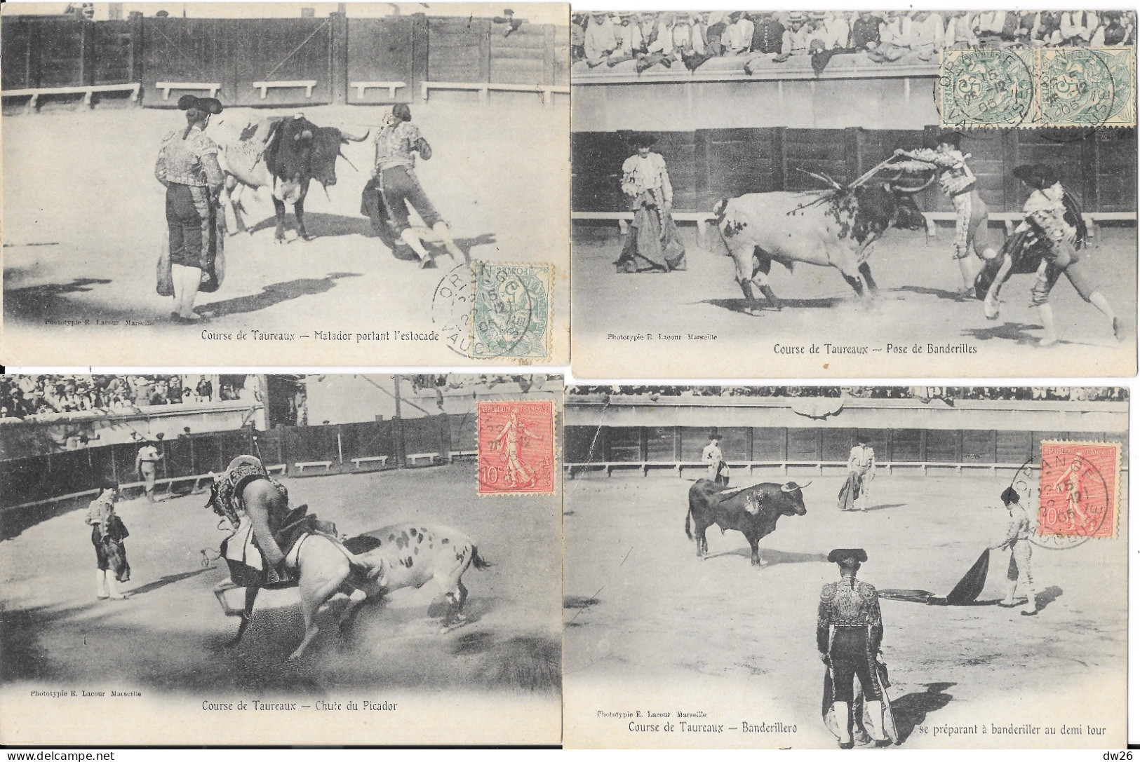 Lot N° 183 De 26 Cartes De Tauromachie - Corridas Et Courses De Taureaux - Toréadors Et Arènes - 5 - 99 Postcards