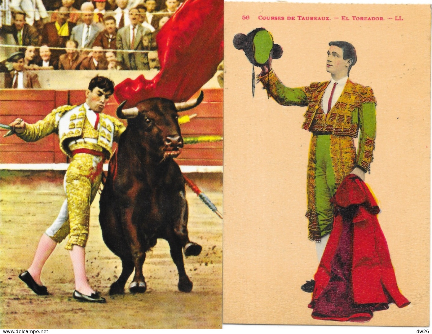 Lot n° 183 de 26 cartes de Tauromachie - Corridas et courses de Taureaux - Toréadors et Arènes