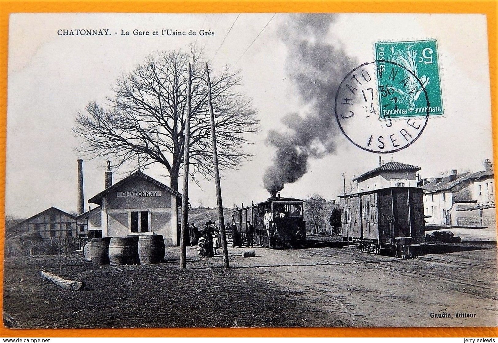 CHATONNAY  -  La Gare Et L'Usine De Grès  -  1919 - Châtonnay