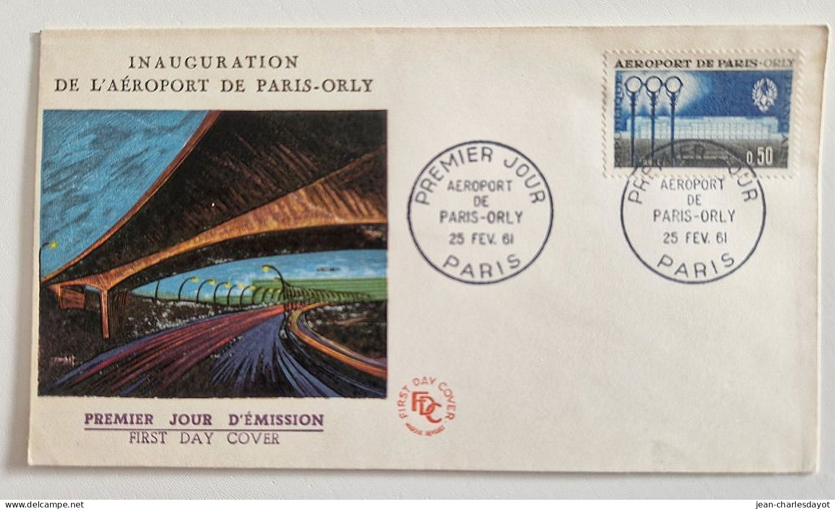 Enveloppe 1er Jour Inauguration Aéroport Orly 1961 - 2 - Other & Unclassified