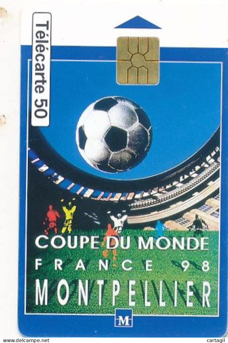 Télécarte France (04/98) Coupe Du Monde Foot 98 -Montpellier   (visuel, Puce,  état, Unités, Etc Voir Scan) + Port - Ohne Zuordnung