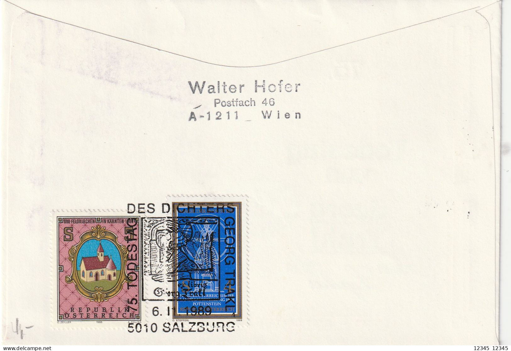 Oostenrijk 1989, Registered FDC Sent To Hamburg, Germany, Georg Trakl, Poet - FDC