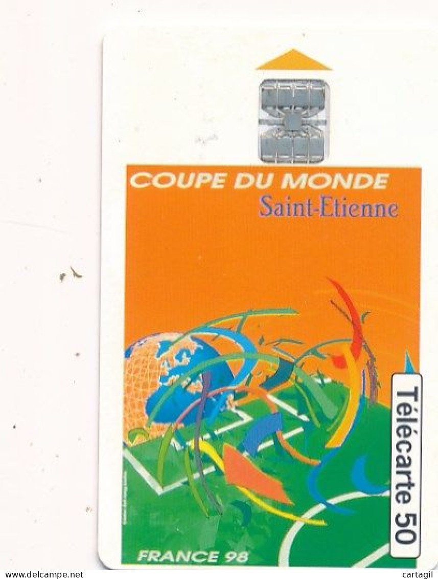 Télécarte France (04/98) Coupe Du Monde Foot 98 - Saint Etienne  (visuel, Puce,  état, Unités, Etc Voir Scan) + Port - Ohne Zuordnung