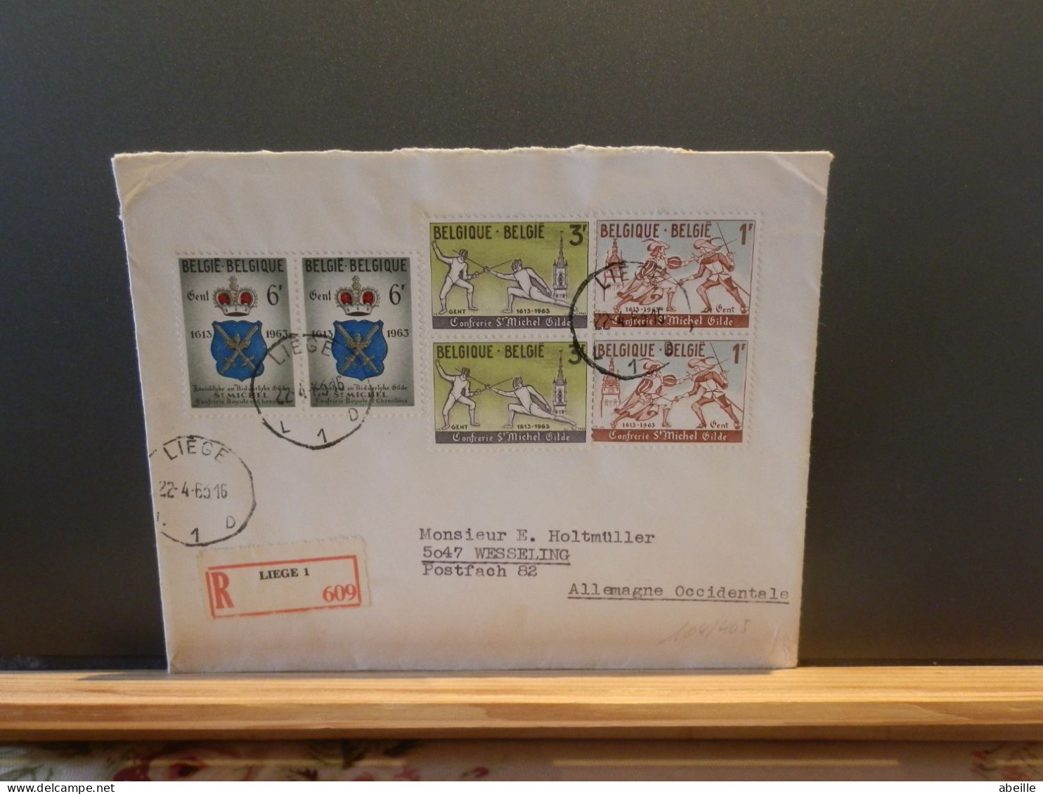 104/405 LETTRE BELGE RECOMM. 1963 - Storia Postale